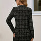 Plaid Open Front Long Sleeve Blazer