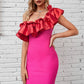 Ruffled One-Shoulder Bodycon Dress