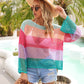 Color Block Openwork Boat Neck Cover Up