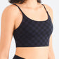 Breathable Checkered Sports Bra