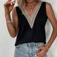 Full Size Lace Detail V-Neck Tank