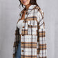 MeiMei Plaid Button Up Dropped Shoulder Outerwear