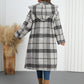 Plaid Double-Breasted Long Sleeve Longline Coat