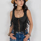 Fringe Lace-Up Vest