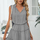 Frill Trim Tie Neck Sleeveless Mini Dress