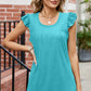 Ruffled Ruched Round Neck Tank