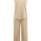 V-Neck Tank, Long Sleeve Cover-Up and Pants Three Piece Set