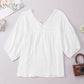 Dropped Shoulder V-Neck Blouse