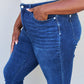 Judy Blue Marie Full Size Mid Rise Crinkle Ankle Detail Skinny Jeans