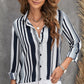 Striped Button-Down Long Sleeve Shirt