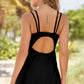 Double-Strap Cutout Swim Dress