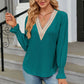 V-Neck Flounce Sleeve Blouse