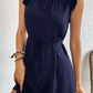 Ruffled Tie-Waist Keyhole Dress