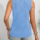 Textured Cutout Round Neck Tank