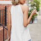 Eyelet Round Neck Sleeveless Top