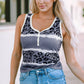 V-Neck Leopard Print Tank Top