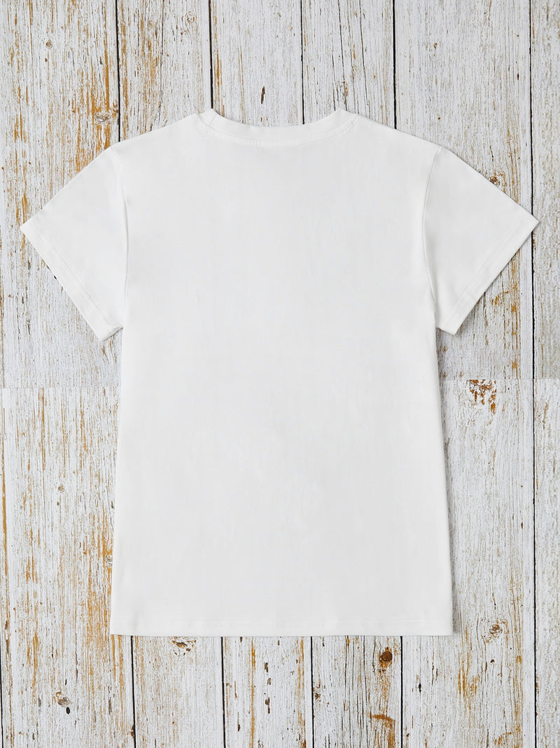 Graphic Round Neck Short Sleeve T-Shirt