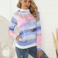 Shiny Full Size Tie-Dye Long Sleeve Hoodie