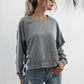 Ivy Lane Lace-Up Round Neck Long Sleeve Sweatshirt