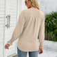 Heathered Flounce Sleeve Curved Hem Top