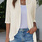 Open Front Three-Quarter Sleeve Cardigan