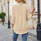 Swiss Dot Notched Neck Blouse