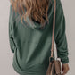 V-Neck Long Sleeve Hooded Top