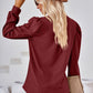 V-Neck Puff Sleeve Blouse