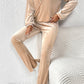 Surplice Long Sleeve Top and Slit Pants Set