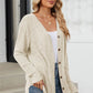 Ribbed Button Up Long Sleeve Cardigan