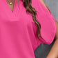 Notched Cold Shoulder Blouse