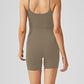 Scoop Neck Spaghetti Strap Active Romper