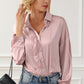 Ruffled Button Up Long Sleeve Shirt