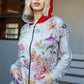 Blumin Apparel Full Size Floral Zip Up Hoodie