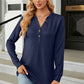 V-Neck Long Sleeve Blouse