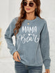 MAMA Graphic Round Neck Sweatshirt French Blue