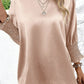 Round Neck Batwing Sleeve Blouse