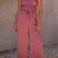 Ruffled Sleeveless Top and Wide Leg Pants Set