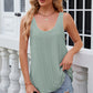 Eyelet Scoop Neck Wide Strap Tank