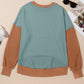 Contrast Round Neck Long Sleeve Sweatshirt