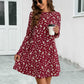 Round Neck Long Sleeve Mini Dress