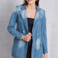 Lapel Collar Washed Denim Top