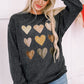 Heart Round Neck Dropped Shoulder Sweatshirt