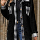 Plaid Button Up Long Sleeve Fuzzy Outerwear