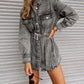 Long Sleeve Collared Denim Dress