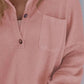 Half Button Long Sleeve Sweatshirt