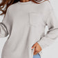 Full Size Texture Round Neck Long Sleeve Sweatshirt