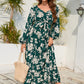 Floral Print V-Neck Long Sleeve Maxi Dress