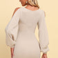 Square Neck Split Sleeve Mini Dress