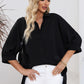 Three-Quarter Sleeve Slit Shirt